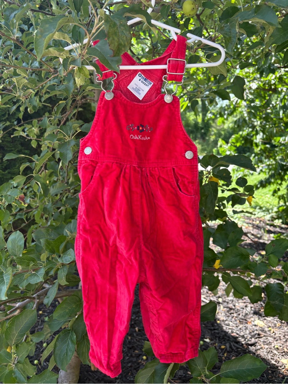 OshKosh B'gosh Bright Red Corduroy Kids Overalls
